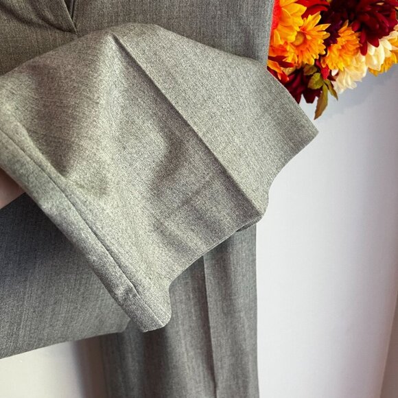 Theory Womens Dress Pants Wide Leg Trouser Mid Rise Size 2 Gray Wool Blend - Picture 5 of 13